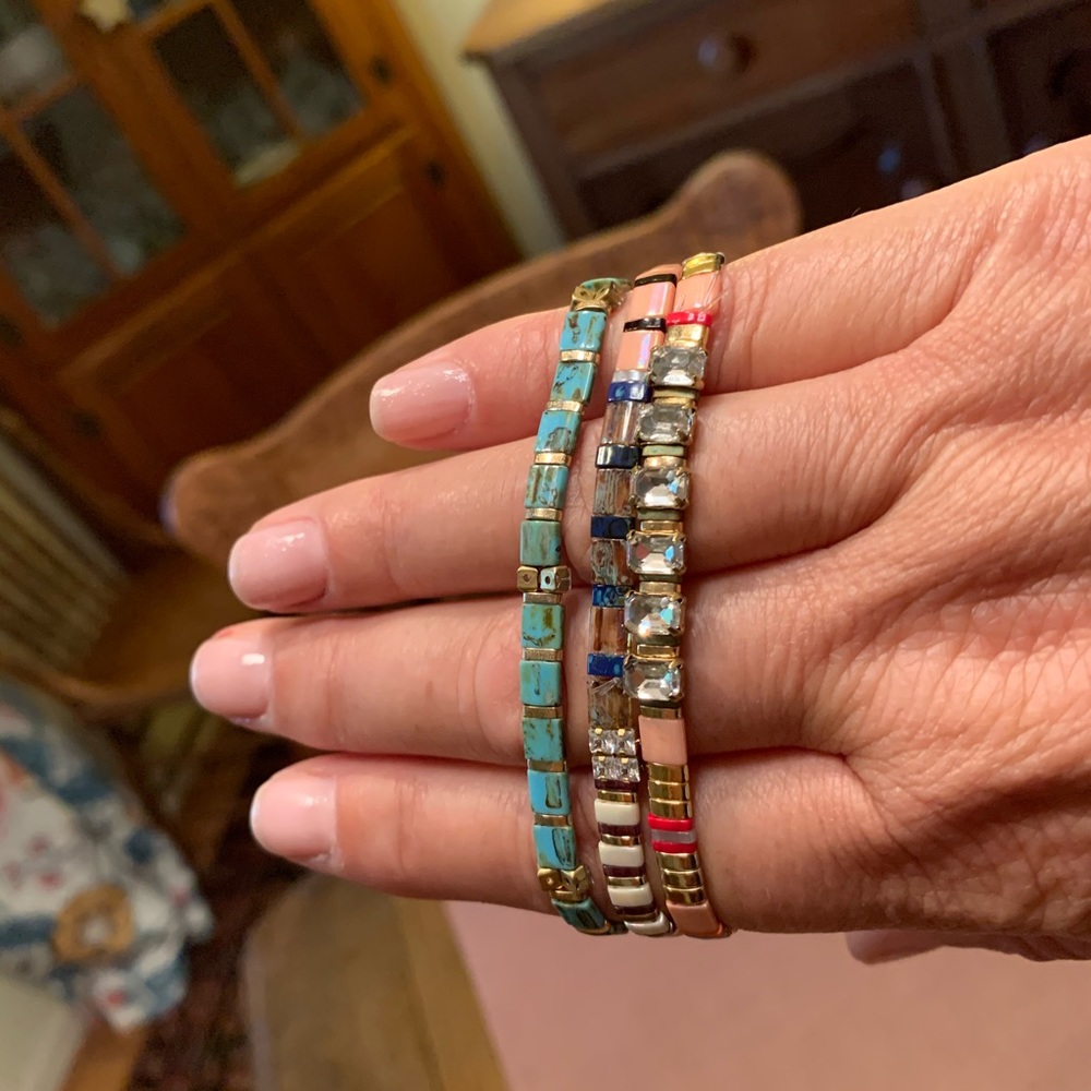Set of three Anthropologie Stretch Bracelets